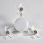 led fan light 30w/40w lighting and fan two in one for living room bedroom with plastic shell