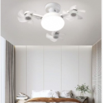 led fan light 30w/40w lighting and fan two in one for living room bedroom with plastic shell