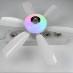 led music fan light 32w bluetooth speaker for living room with abs shell
