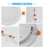 led recessed small panel light 12w/18w/25w/35w/45w ra80 for house/office with die casting aluminum base and pc cover