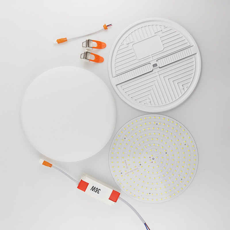 led round small panel light 10w/18w/24w/36w ra80 for office and house with die cast aluminum base