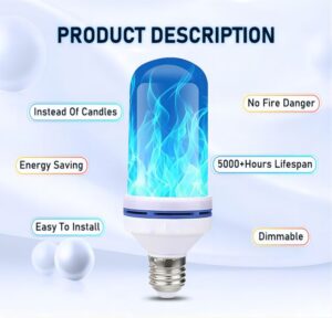led smart flame bulb 6w ra80 for home with plastic cover