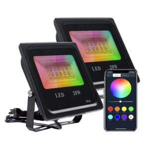 led smart flooding light 20w/30w/50w ip66 pf0.9 for courtyard with glass cover