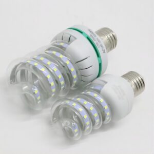 led spiral light 7w/9w/12w/16w/20w/24w/30w/36w ra80 for house/school/office with glass and pbt body